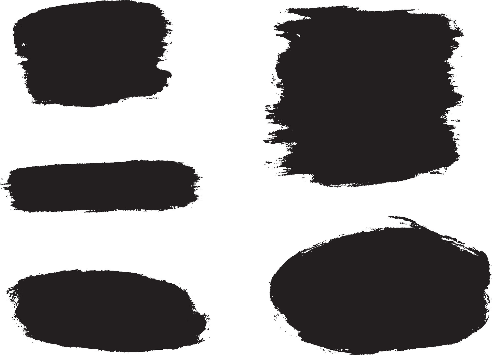 set of ink spots of various shapes for decor and inscriptions