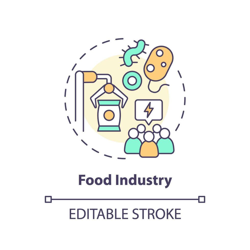 2D editable food industry thin line icon concept, isolated vector, multicolor illustration representing product liability. vector