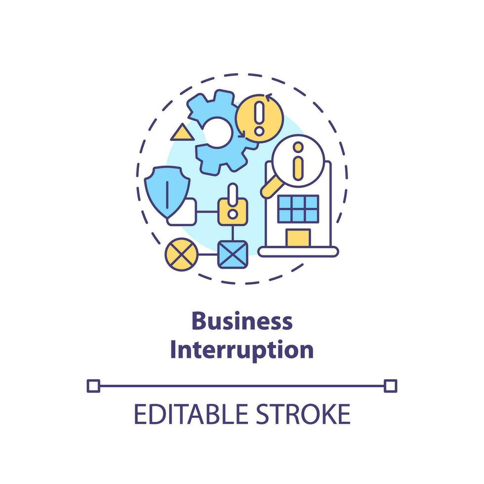 2D editable business interruption thin line icon concept, isolated vector, multicolor illustration representing product liability. vector