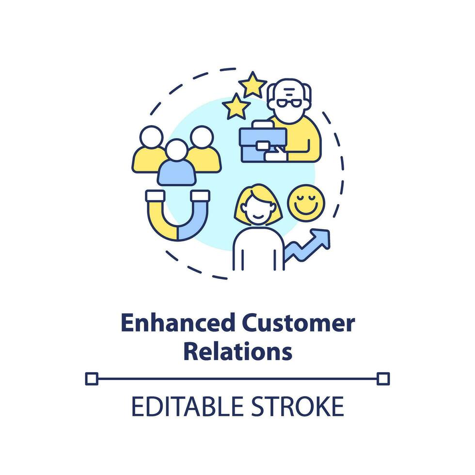 2D editable enhanced customer relations thin line icon concept, isolated vector, multicolor illustration representing unretirement. vector