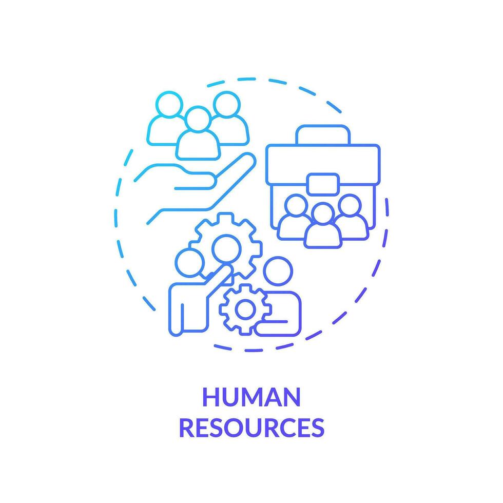 Gradient human resources icon concept, isolated vector, enterprise resource planning thin line illustration. vector
