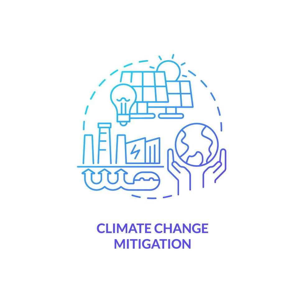 Gradient climate change mitigation concept, isolated vector, thin line icon representing carbon border adjustment. vector