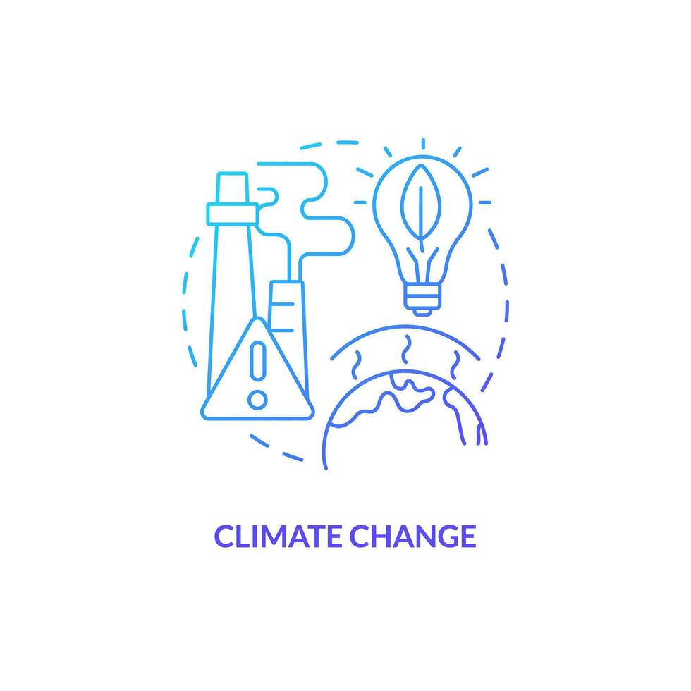 Gradient climate change concept, isolated vector, thin line icon representing carbon border adjustment. vector