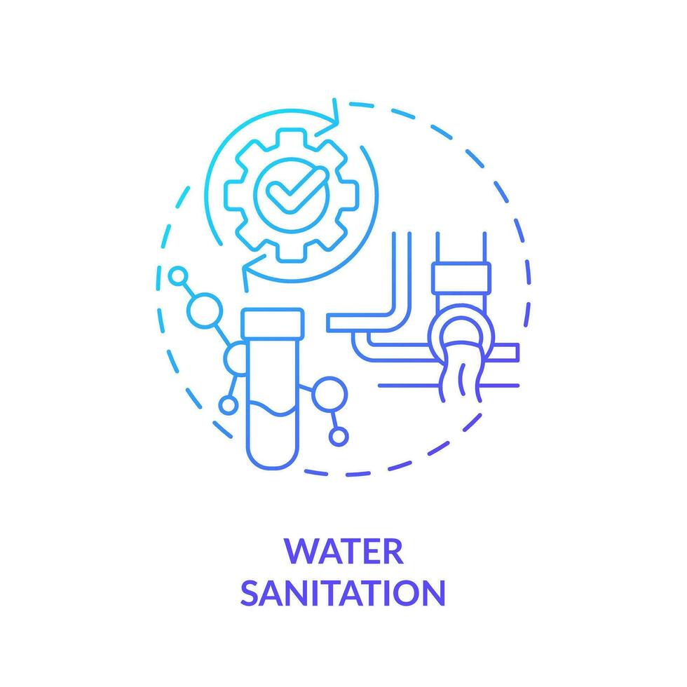 Water sanitation blue gradient concept icon. Wastewater treatment. Liquid sources management abstract idea thin line illustration. Isolated outline drawing vector