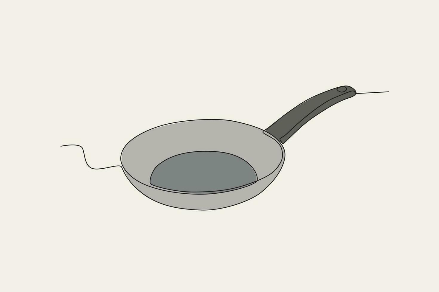 Color illustration of a frying pan vector