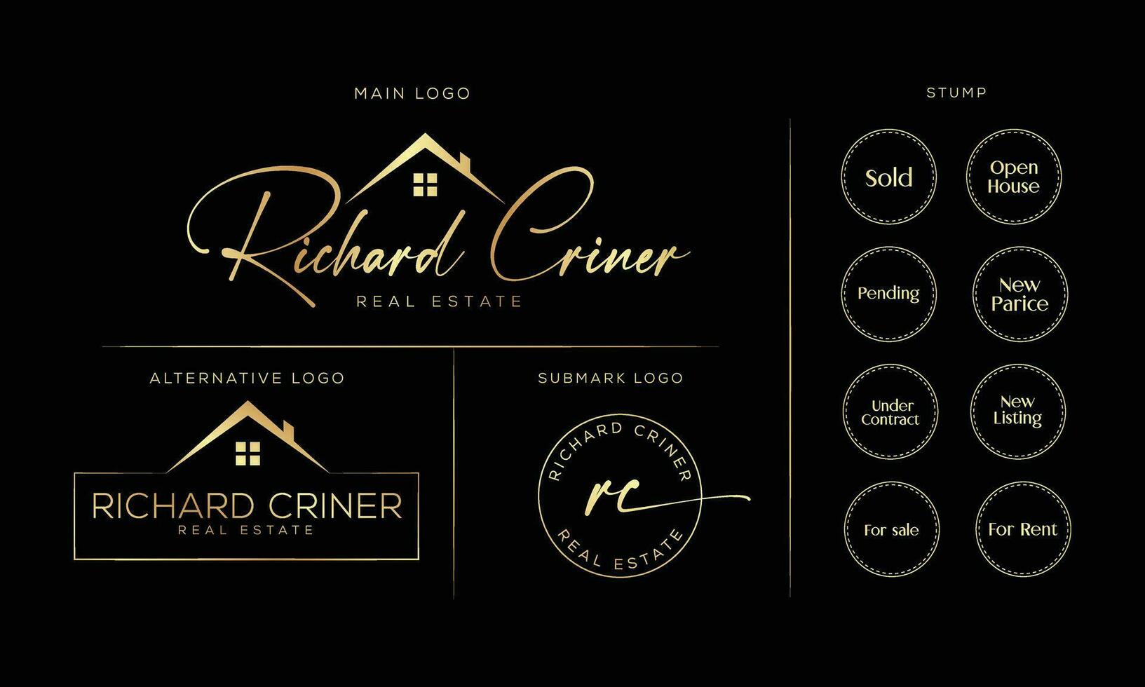 Real estate logo Realtor logo property logo design vector template with full branding