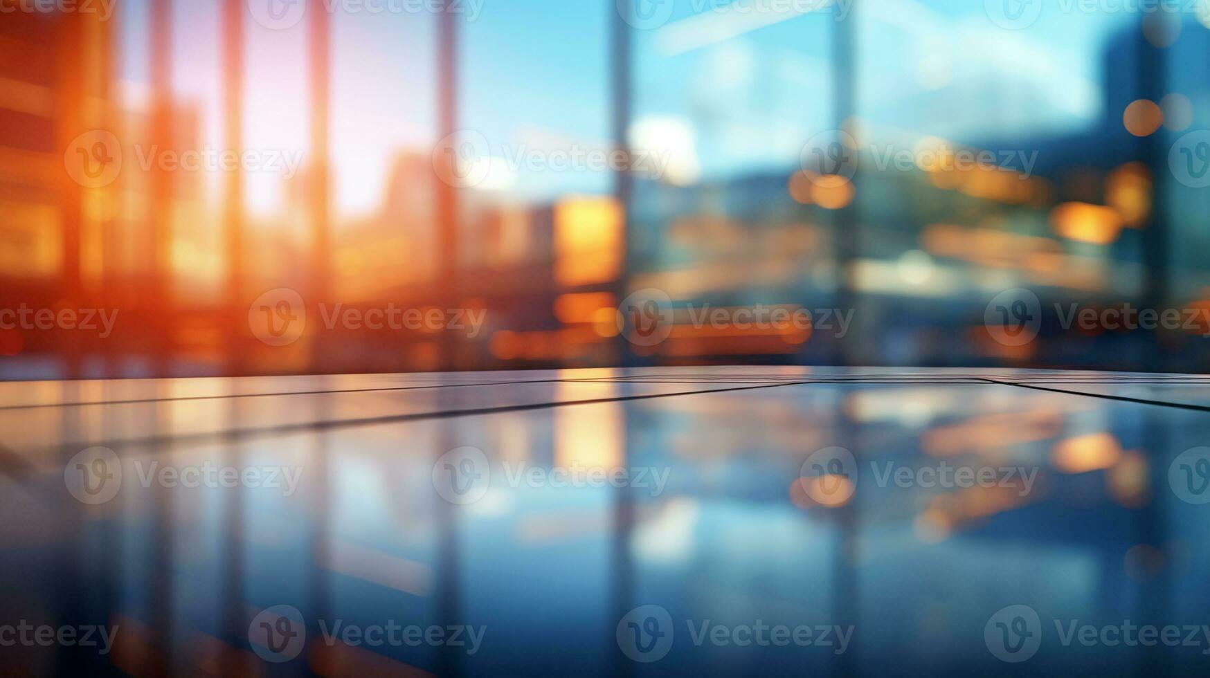 Abstract blurred background office. Defocused architecture blurred motion abstract background. Generative AI photo