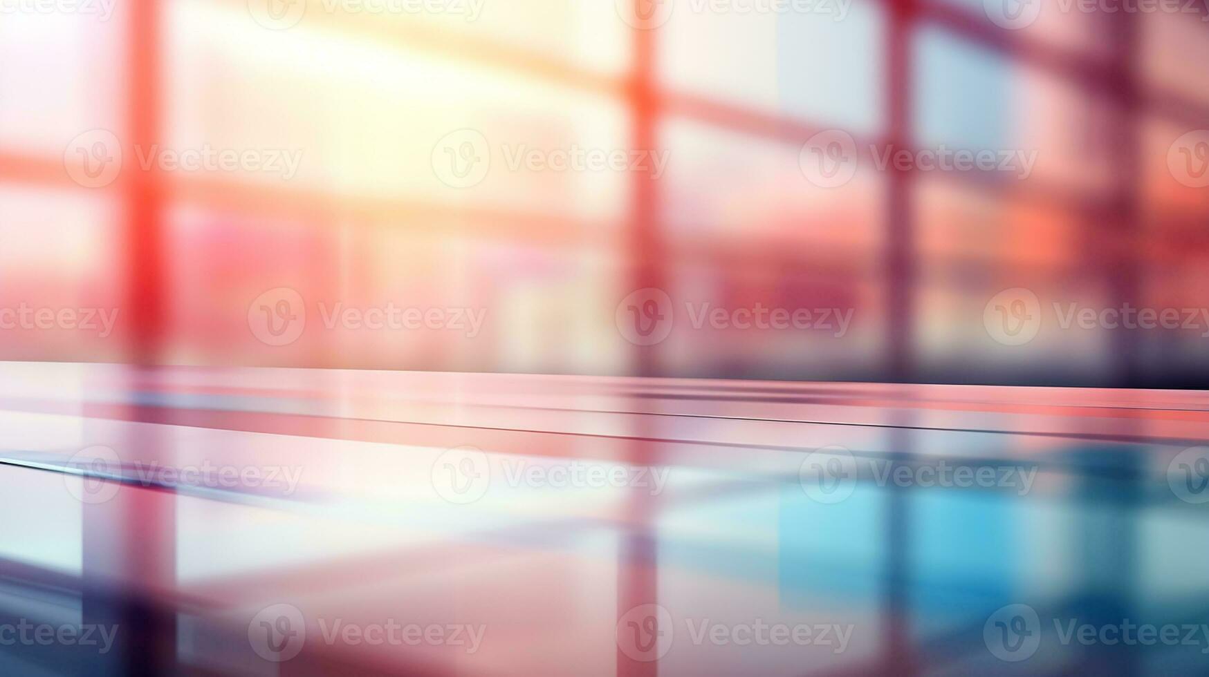 Abstract blurred background office. Defocused architecture blurred motion abstract background. Generative AI photo