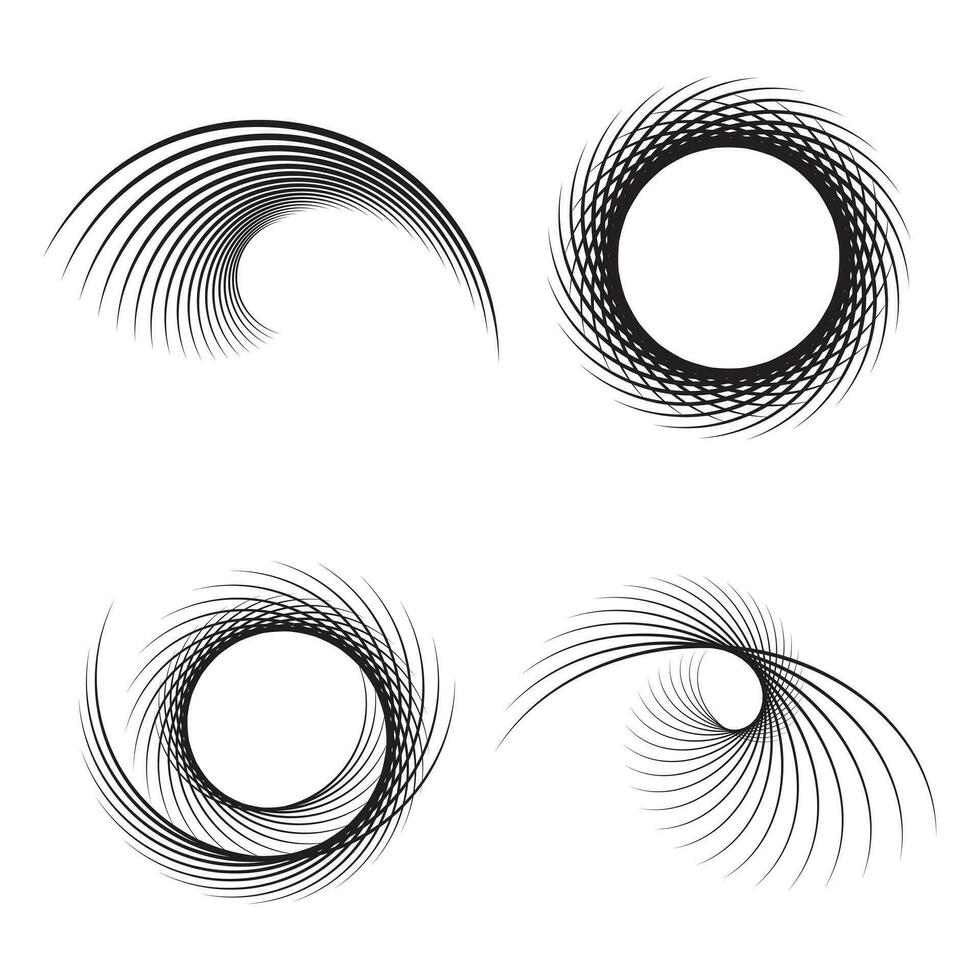 Collection of abstract line twisting irregular shape vector