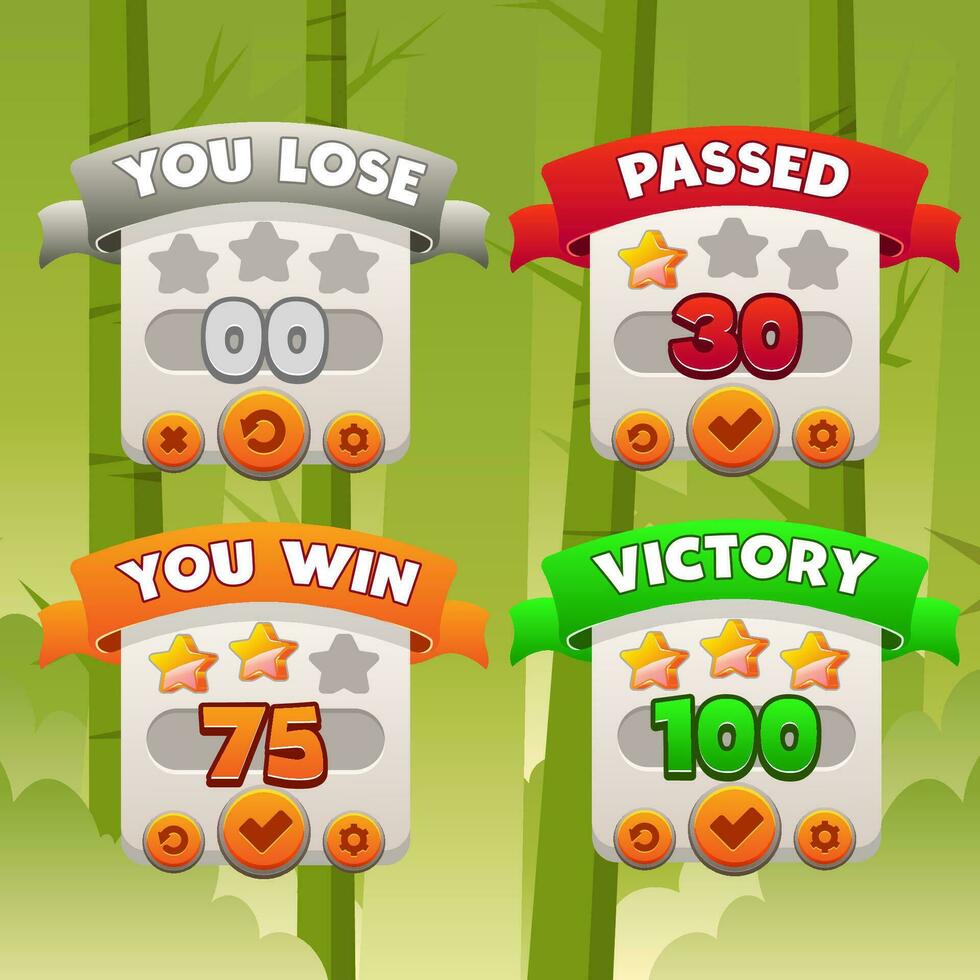 Game UI Board Collection for Game Design vector