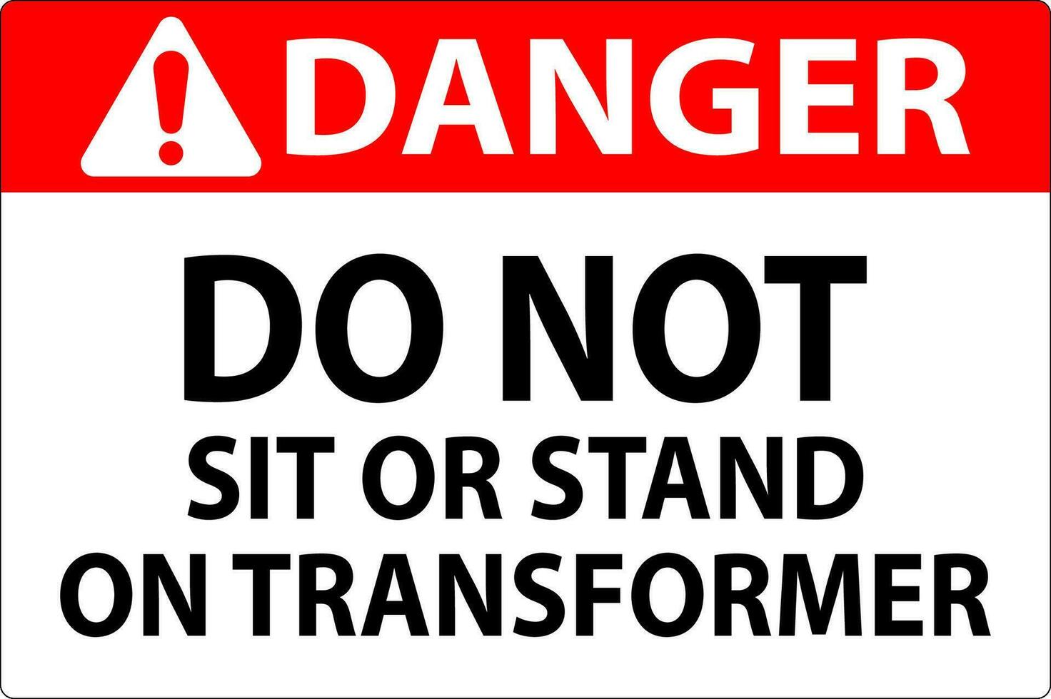 peligro firmar, hacer no sentar o estar en transformador vector