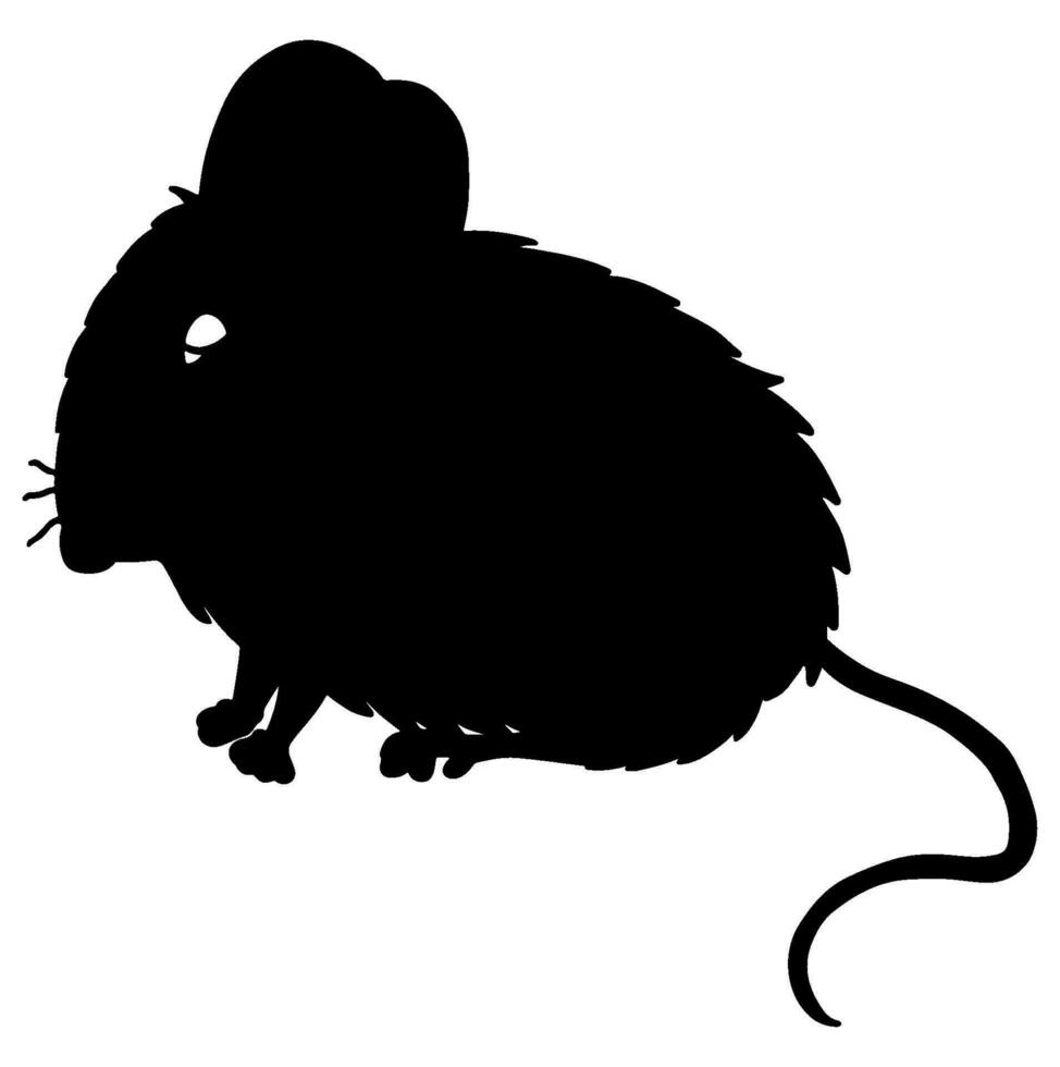 Mouse Black Silhouette Vector