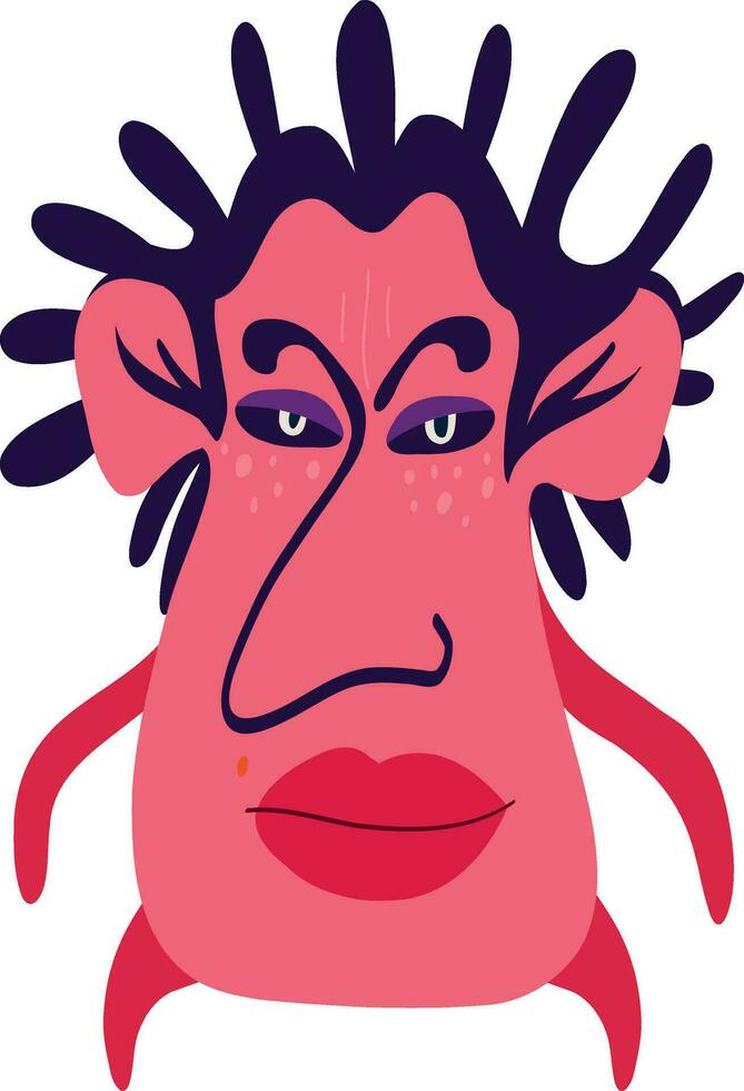 fat demon with a cute face. Modern cartoon illustration for Halloween holiday vector