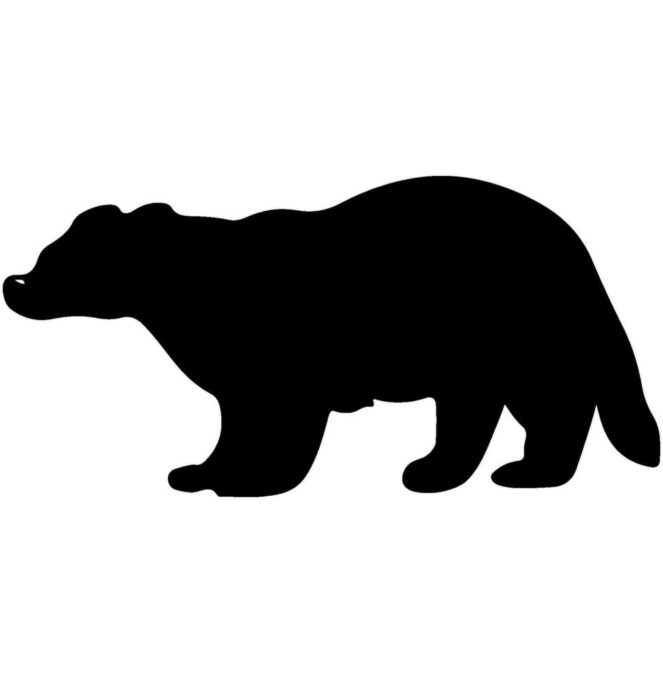 Badger Black Silhouette Vector Illustration