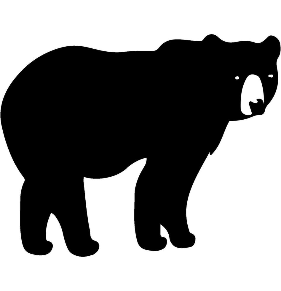 Bear Black Silhouette Vector Illustration