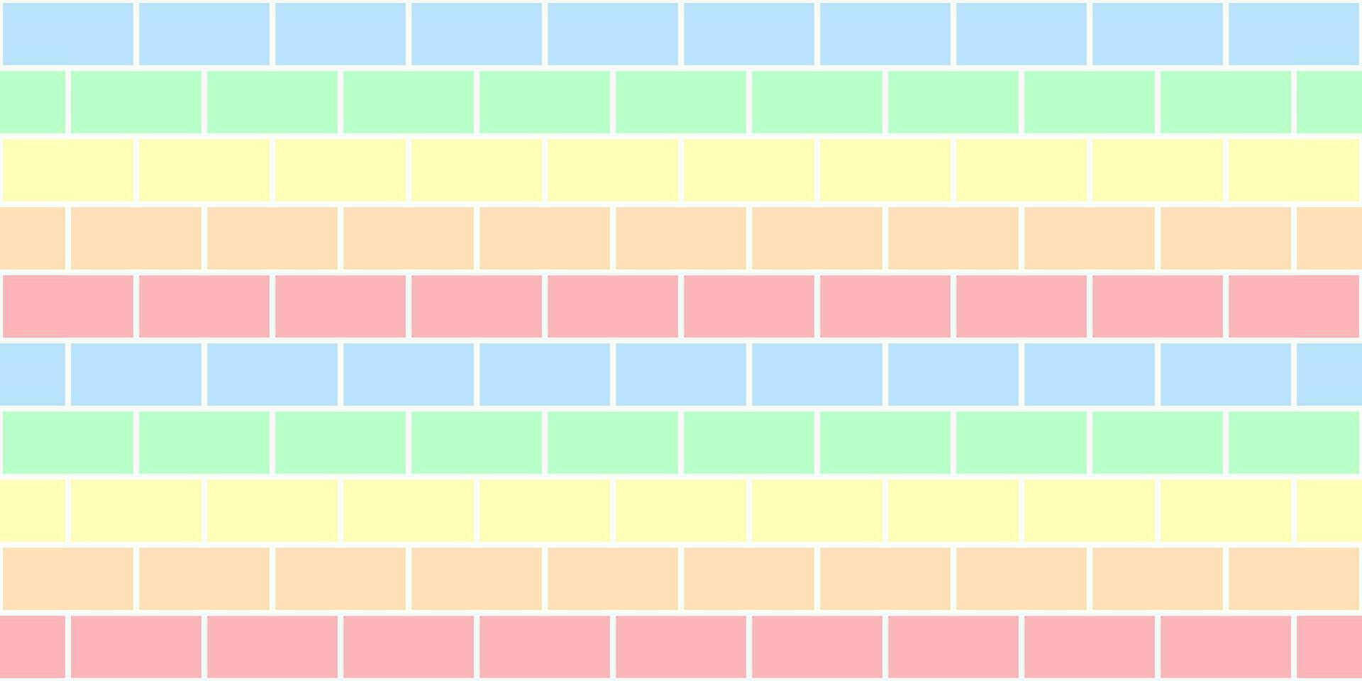 Rainbow colors brick Wall seamless texture vector