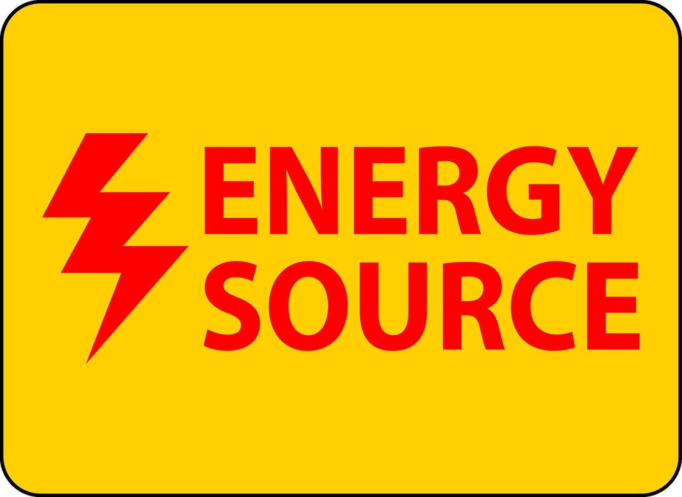 Warning Label Sign, Energy Source vector