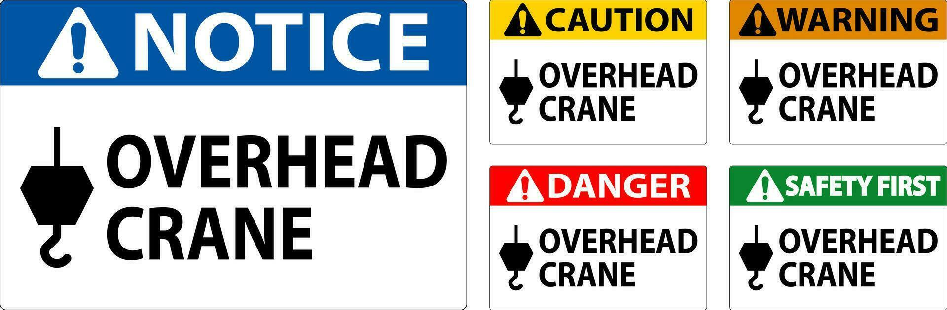 Danger Sign, Overhead Crane vector