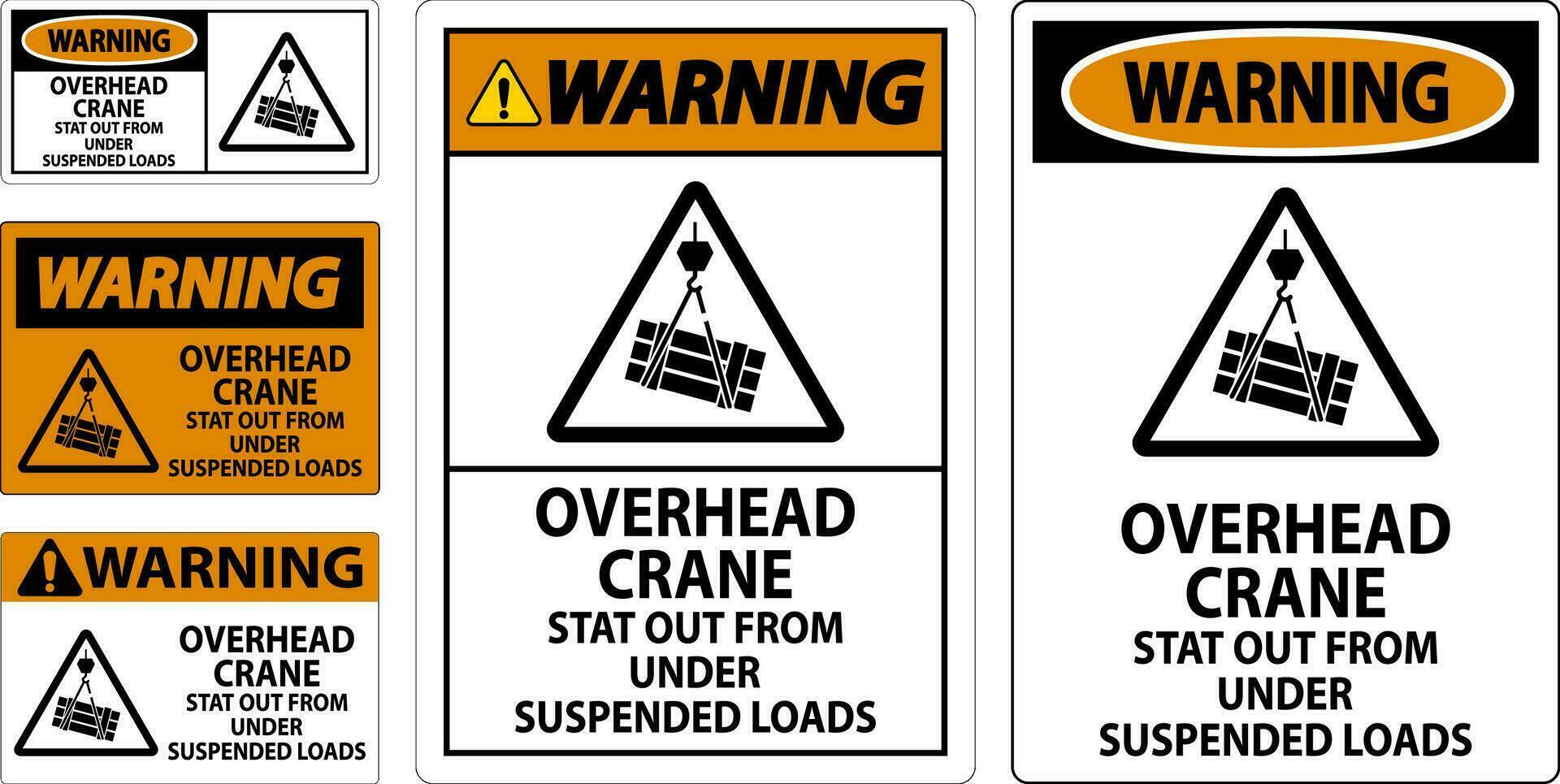 Warning Sign, Overhead Crane Suspended Loads vector
