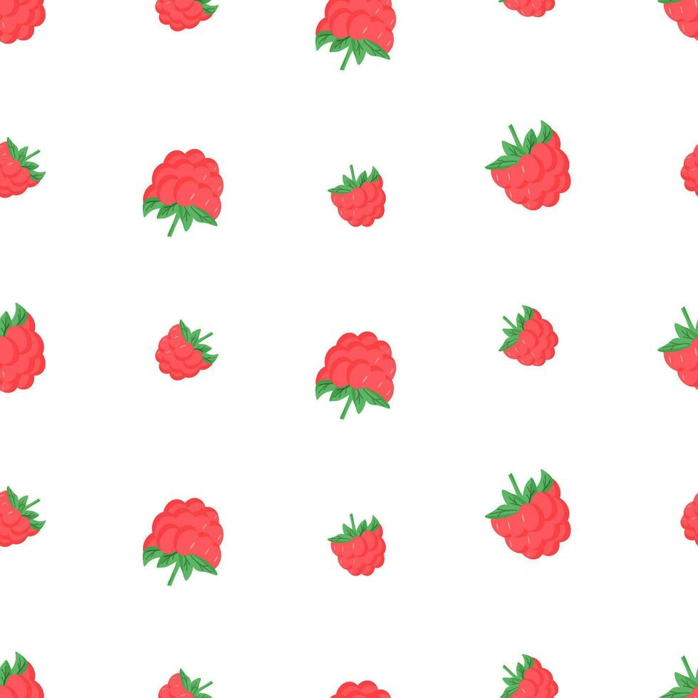 Seamless pattern of raspberry berries. Summer background with berries wallpaper. vector