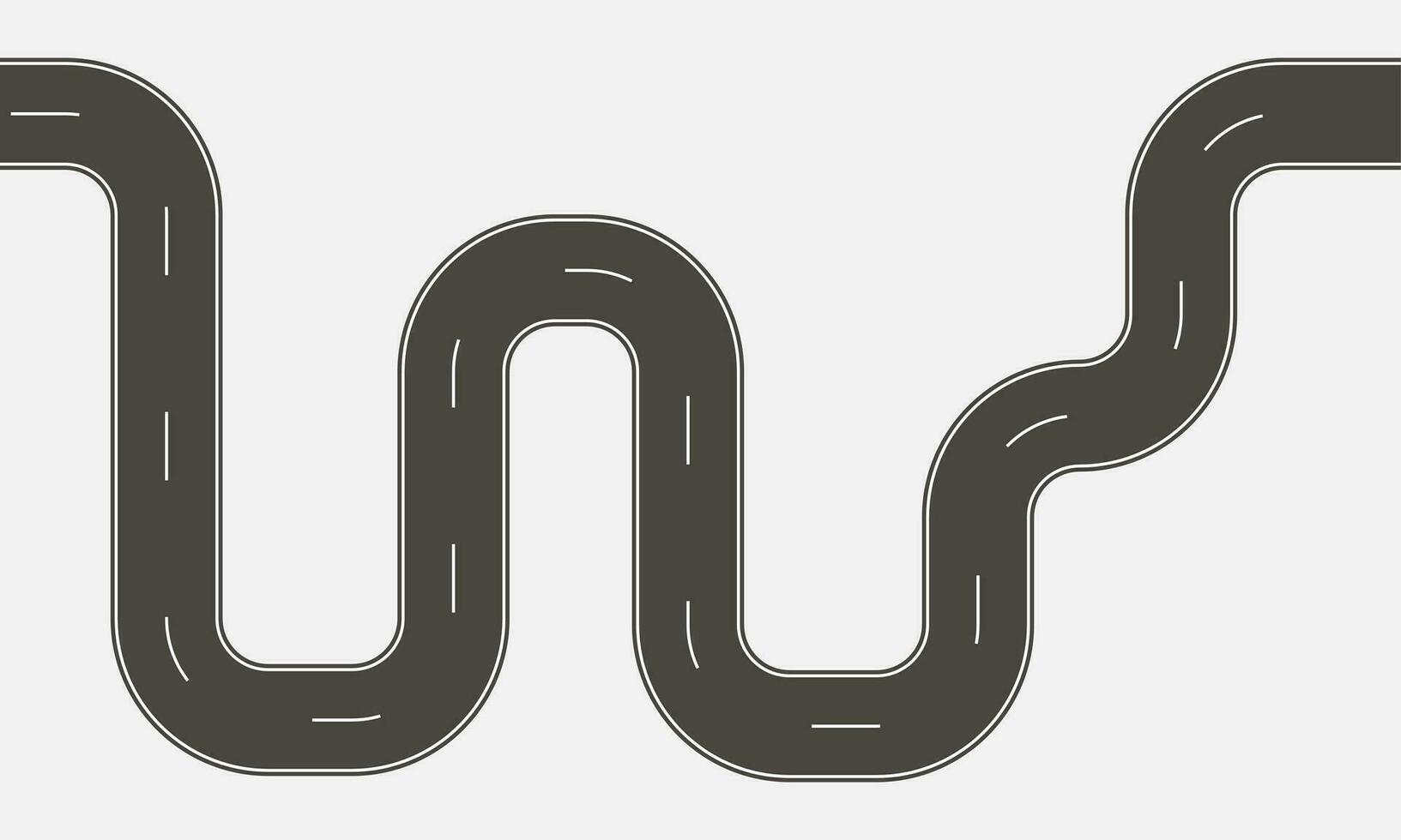 Zigzag Road. Winding road template. Asphalt highway with turns.Vector illustration vector