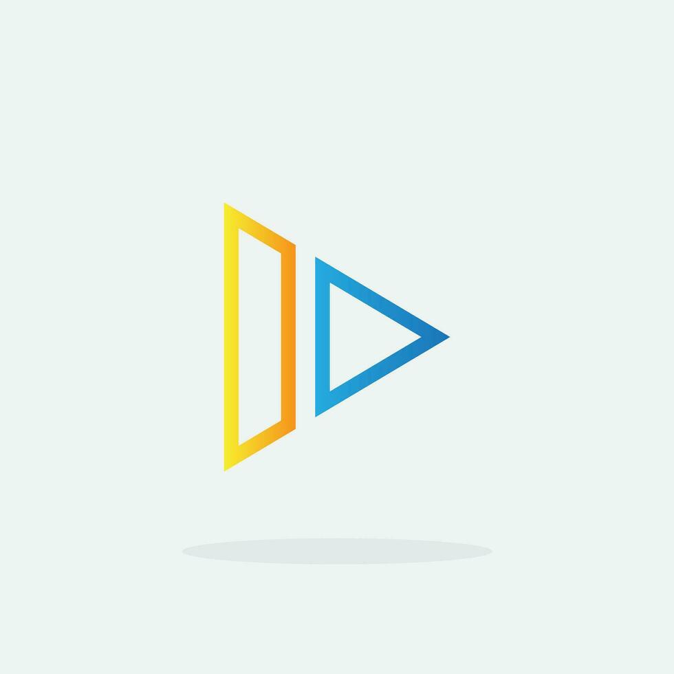 Play button for media app logo. Streaming service app Logotype. Multimedia player icon design element for Music and movie start sign, audio and video editor logo vector