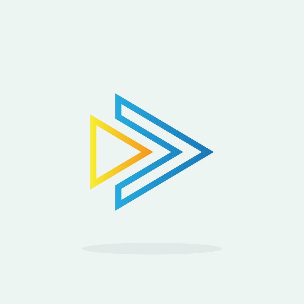 Play button for media app logo. Streaming service app Logotype. Multimedia player icon design element for Music and movie start sign, audio and video editor logo vector