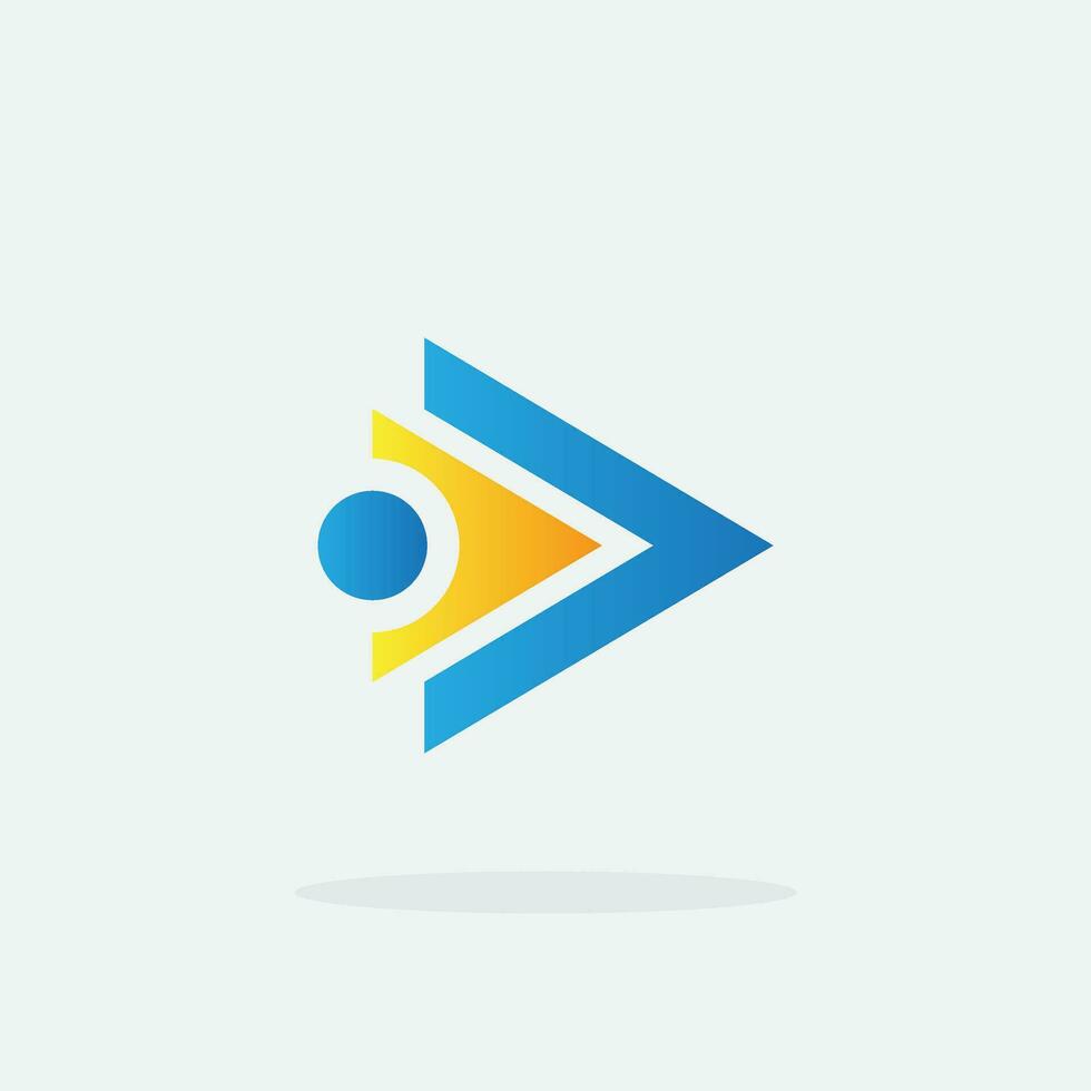 Play button for media app logo. Streaming service app Logotype. Multimedia player icon design element for Music and movie start sign, audio and video editor logo vector