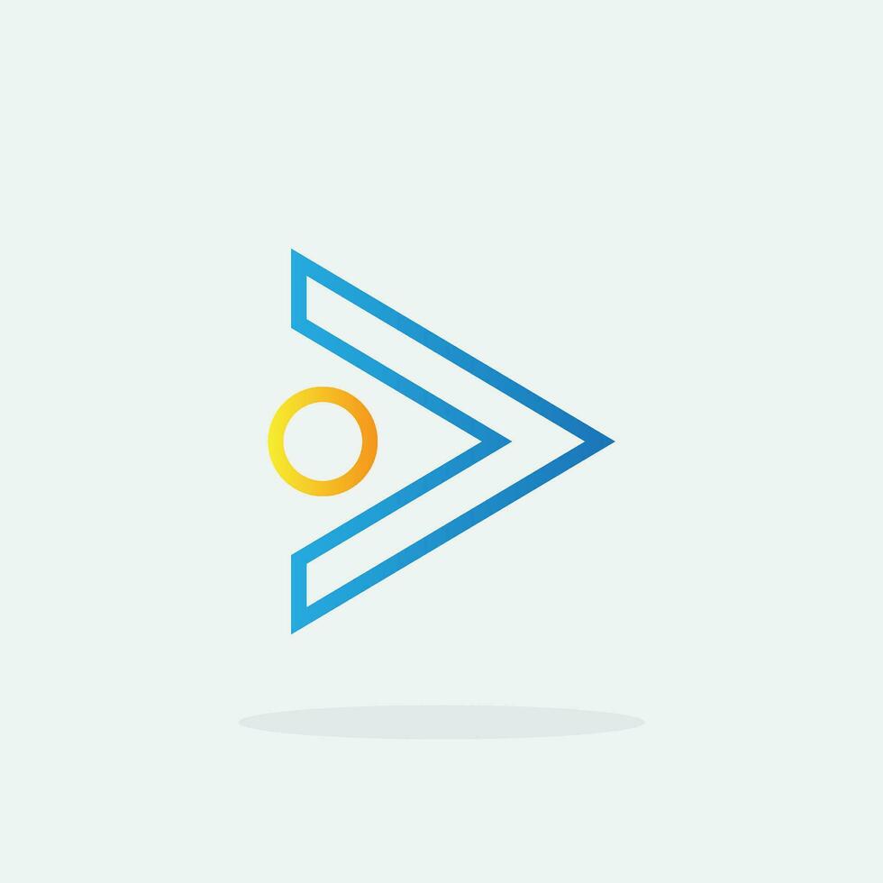 Play button for media app logo. Streaming service app Logotype. Multimedia player icon design element for Music and movie start sign, audio and video editor logo vector