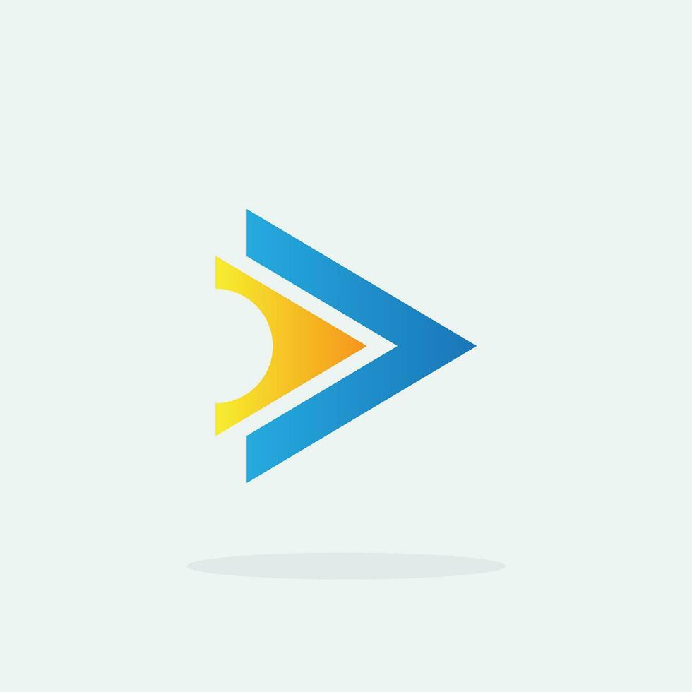 Play button for media app logo. Streaming service app Logotype. Multimedia player icon design element for Music and movie start sign, audio and video editor logo vector