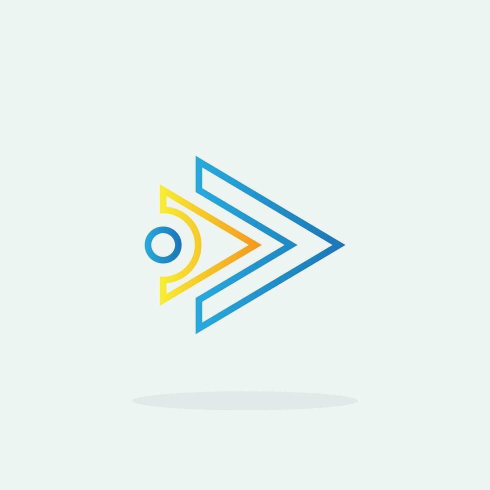 Play button for media app logo. Streaming service app Logotype. Multimedia player icon design element for Music and movie start sign, audio and video editor logo vector