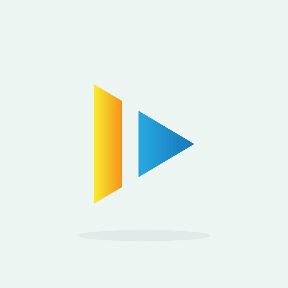 Play button for media app logo. Streaming service app Logotype. Multimedia player icon design element for Music and movie start sign, audio and video editor logo vector