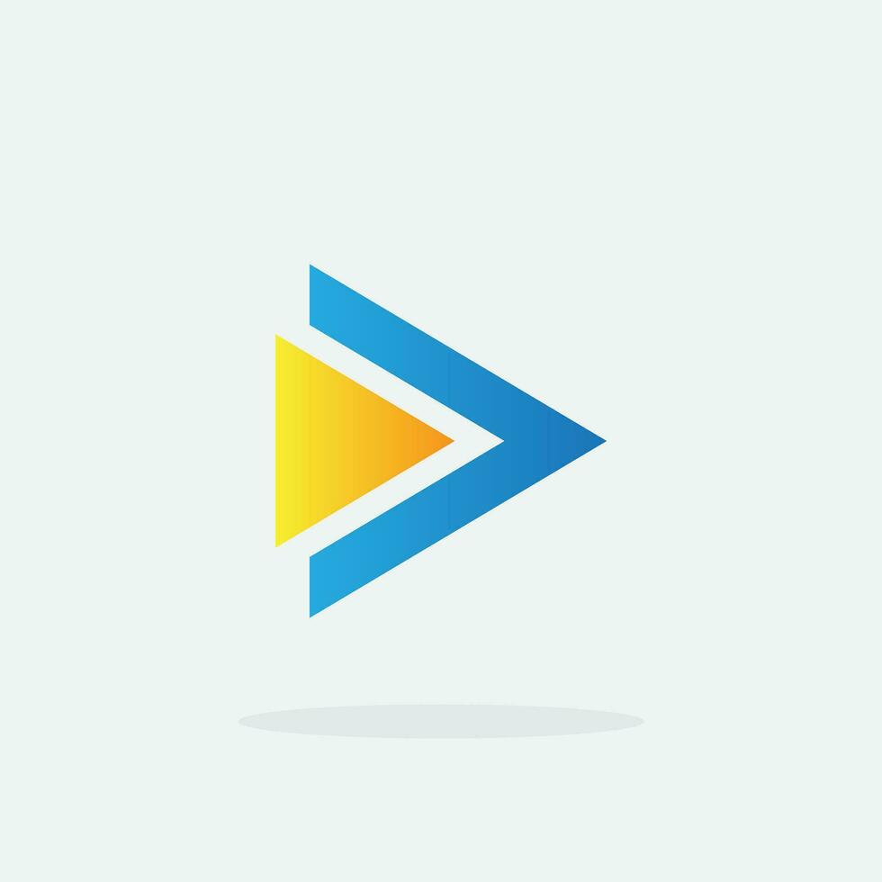 Play button for media app logo. Streaming service app Logotype. Multimedia player icon design element for Music and movie start sign, audio and video editor logo vector