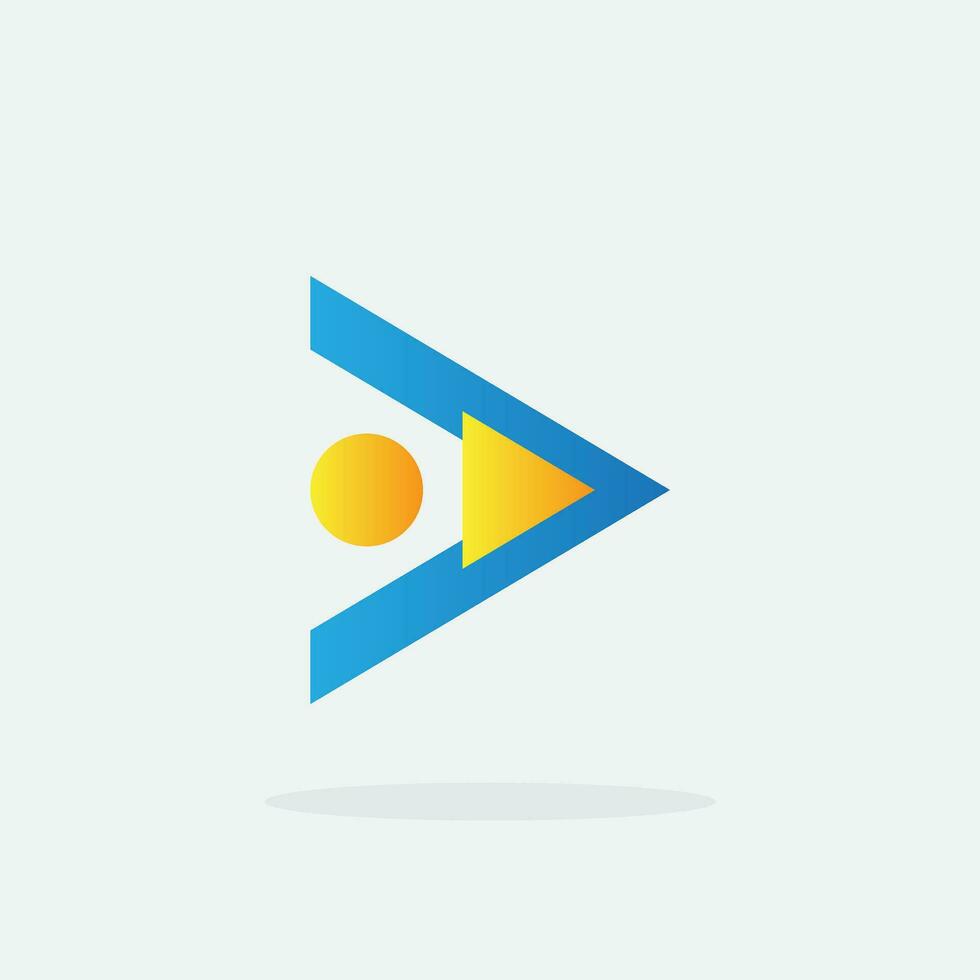 Play button for media app logo. Streaming service app Logotype. Multimedia player icon design element for Music and movie start sign, audio and video editor logo vector