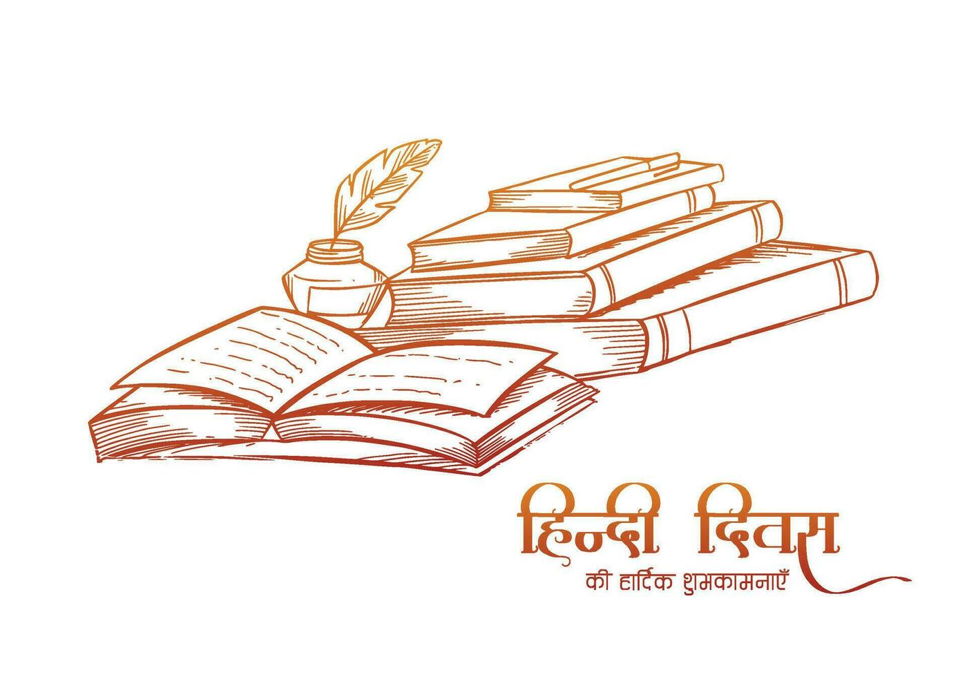 Happy hindi diwas on 14 september celebration design vector