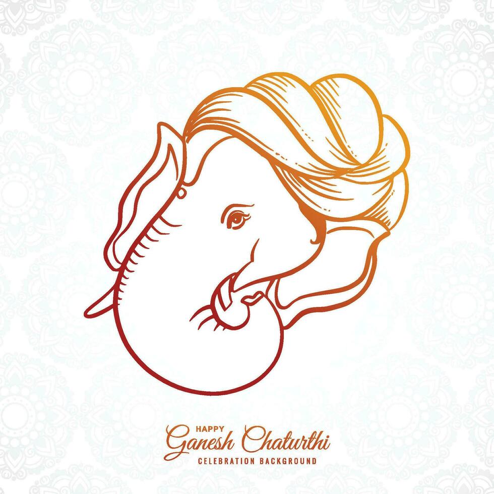 Beautiful ganesh chaturthi festival card background vector