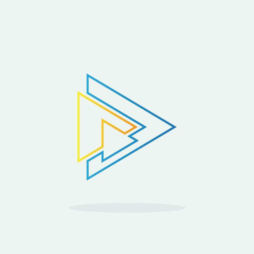 Play button for media app logo. Streaming service app Logotype. Multimedia player icon design element for Music and movie start sign, audio and video editor logo vector