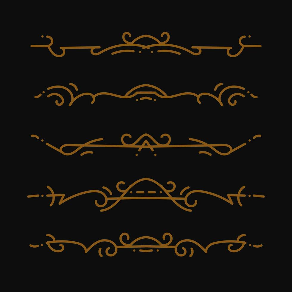 conjunto de adornos de filigrana ornamental y divisores delgados. elementos clásicos de la vendimia, ilustración vectorial vector