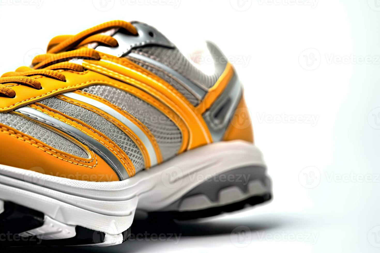 Sports shoes on white background. Generative AI photo