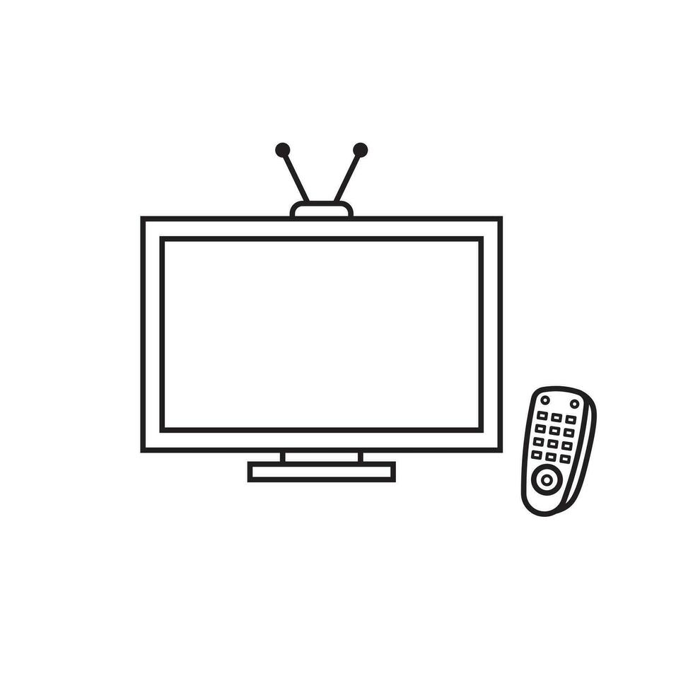Hand drawn Kids drawing Cartoon Vector illustration Television with