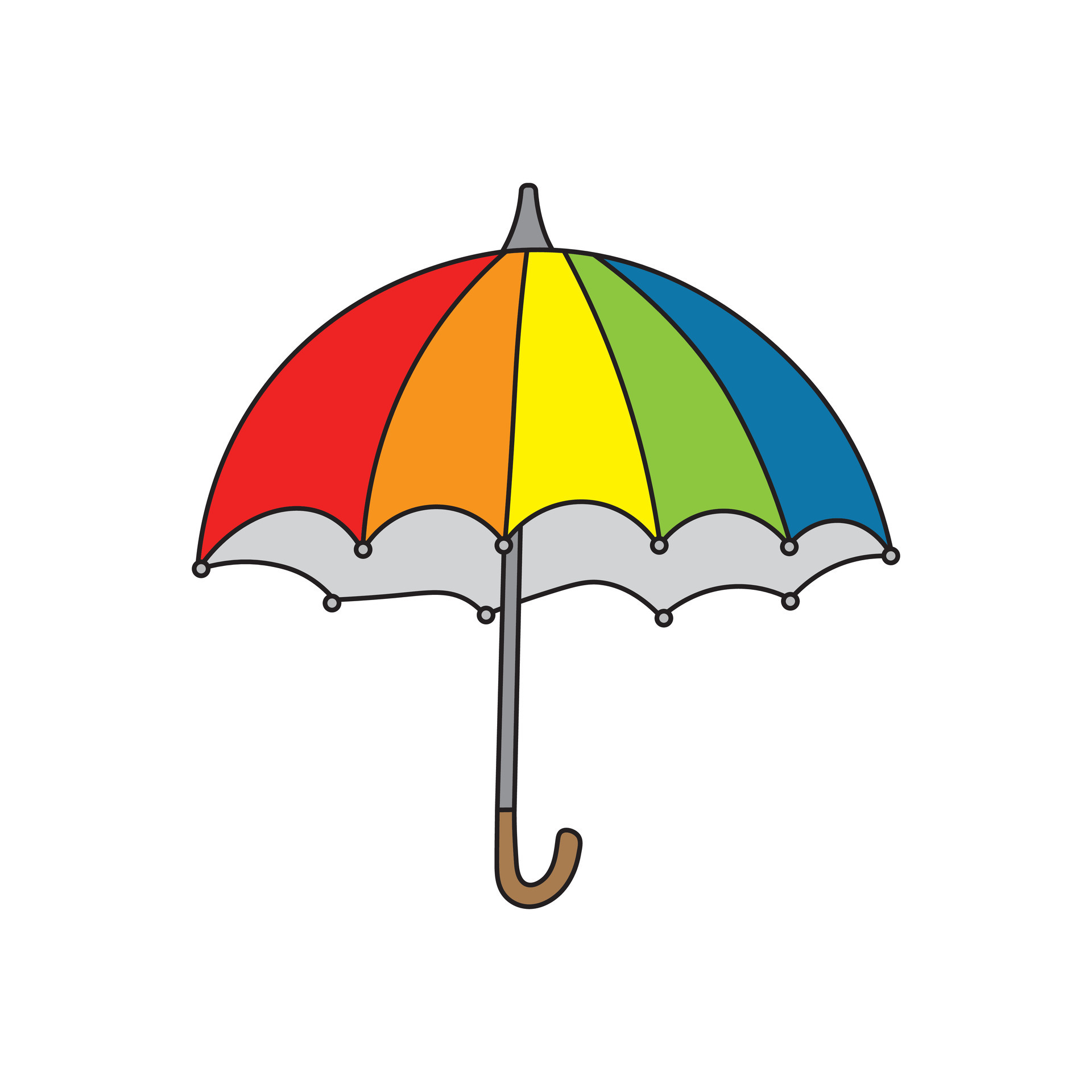Kids drawing Cartoon Vector illustration umbrella icon Isolated on