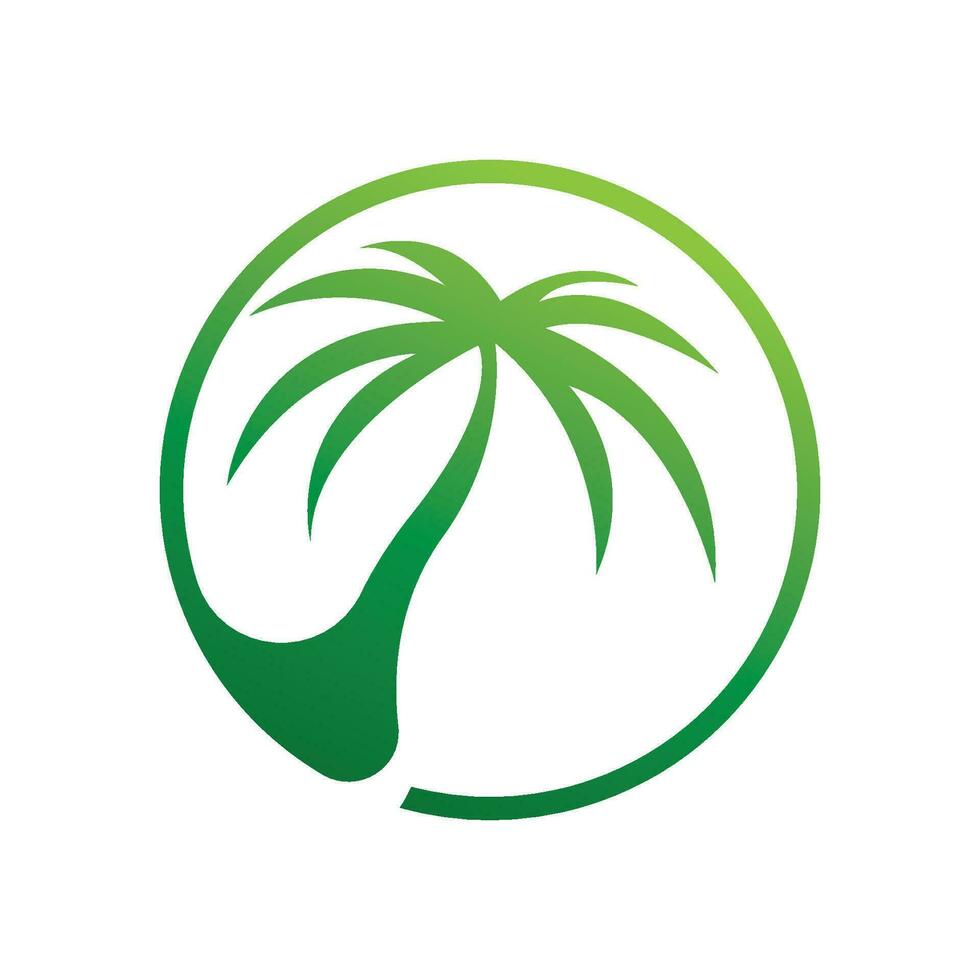 Palm tree summer logo template vector