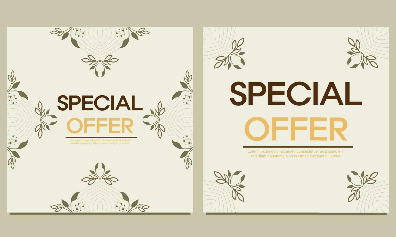 Natural square background with floral ornament. Suitable for social media posts, banners design and web banner. vector
