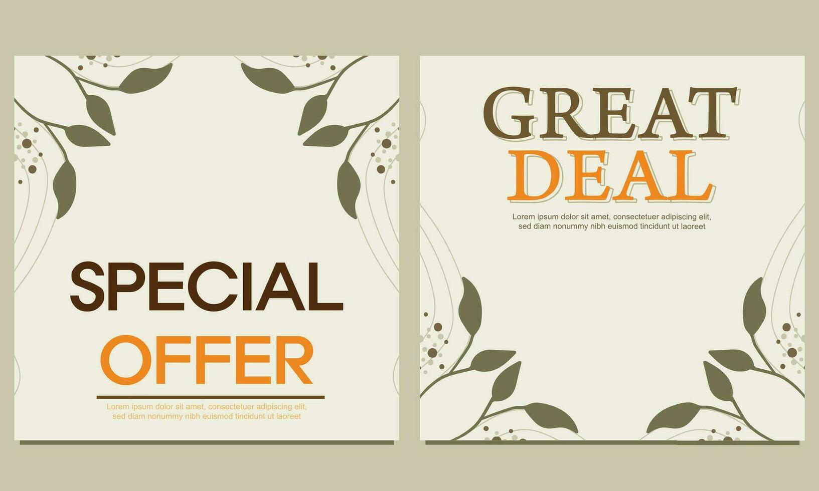 Natural square background with floral ornament. Suitable for social media posts, banners design and web banner. vector