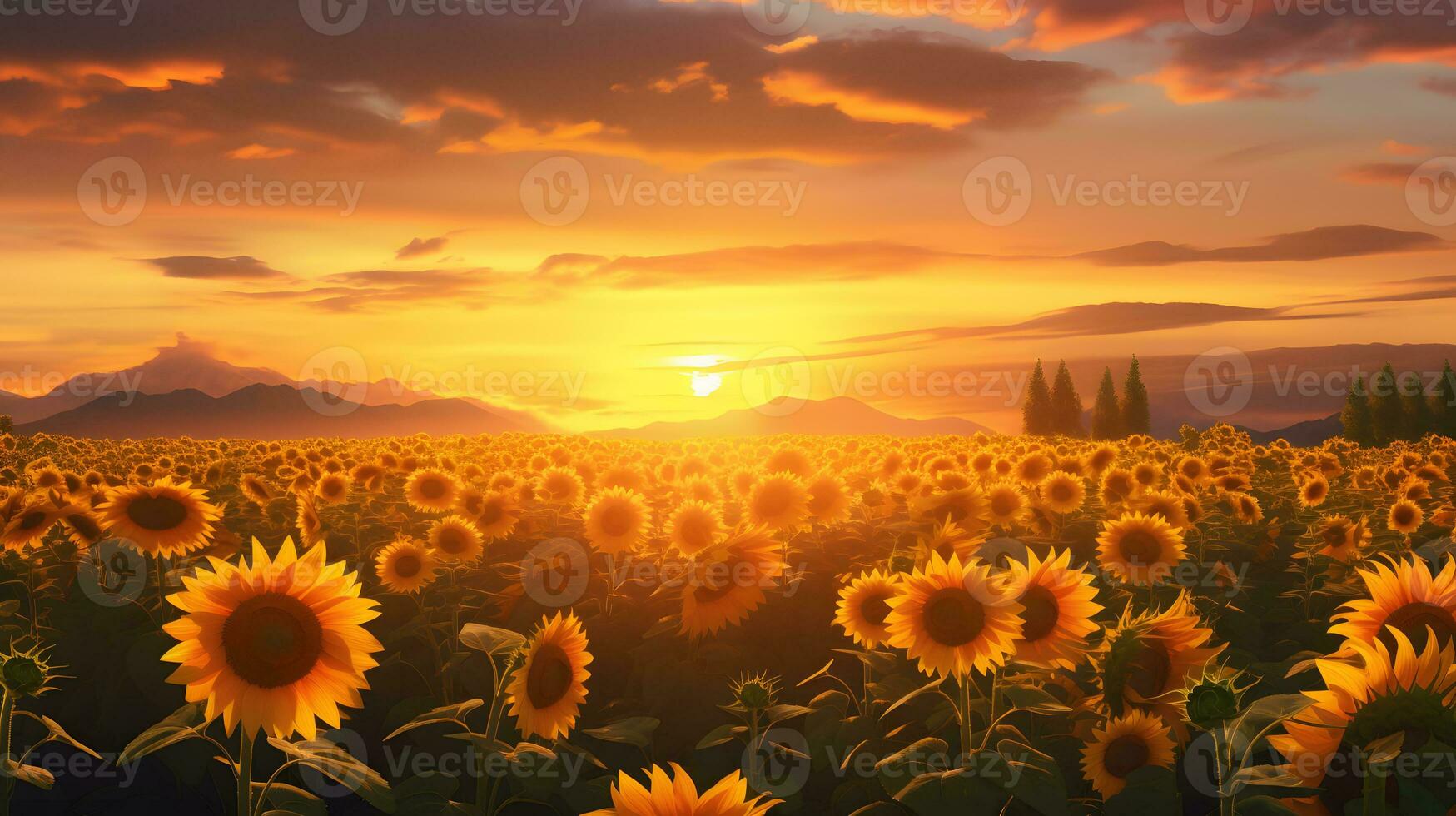Sunflower field at sunset with beautiful sky background 28300607 Stock