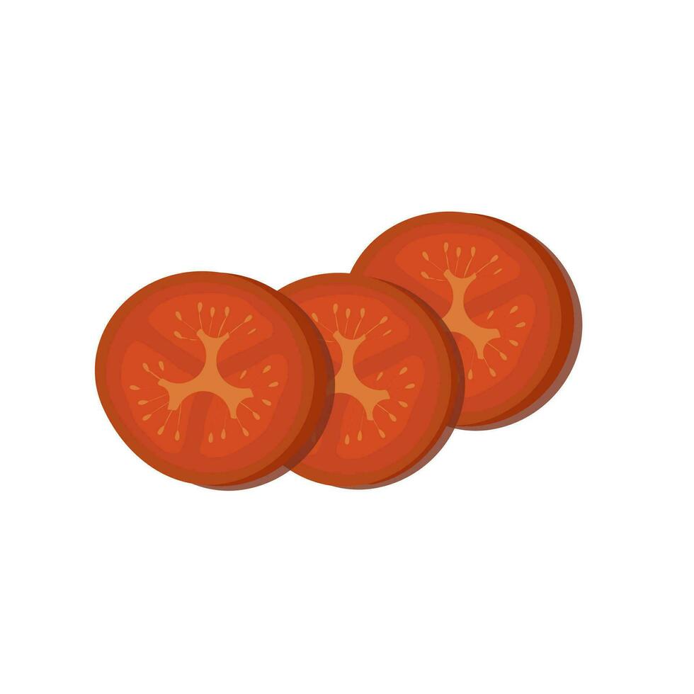 Tomatoes drawn in vector, sliced tomatoes and cherry tomatoes. vector