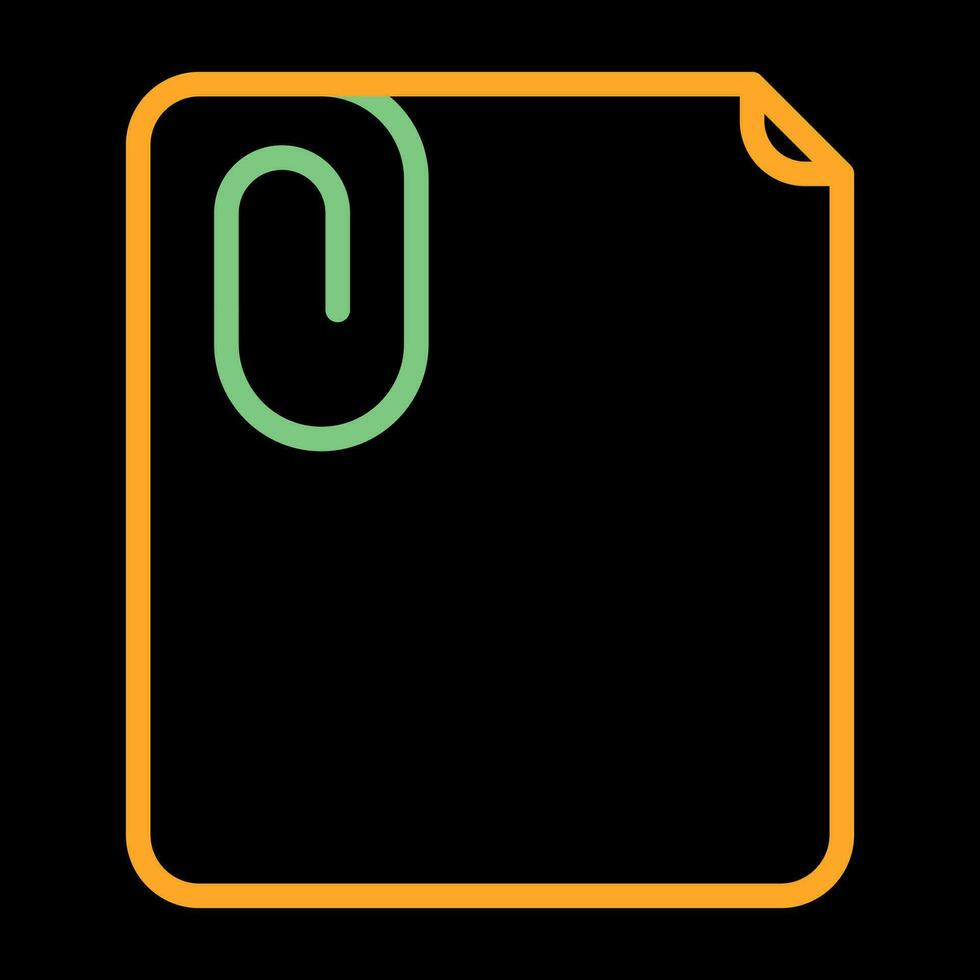 Paperclip with paper Vector Icon