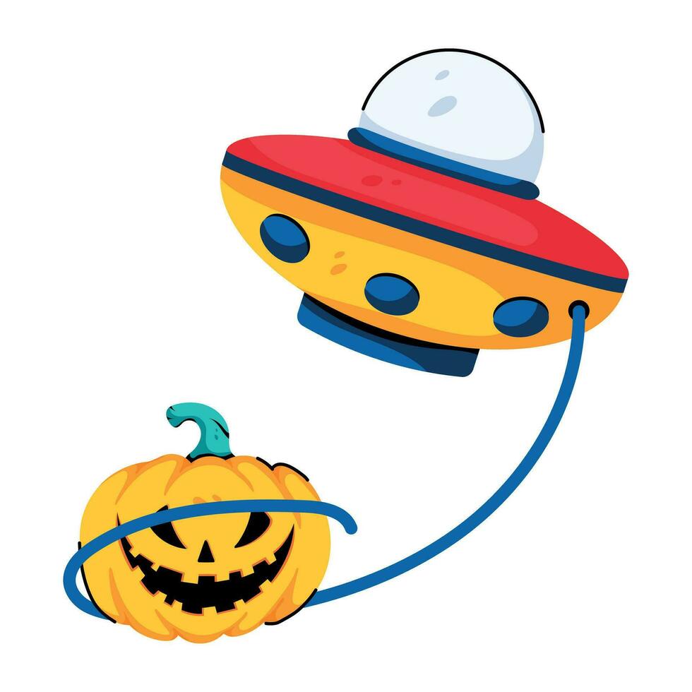 Trendy UFO Halloween vector