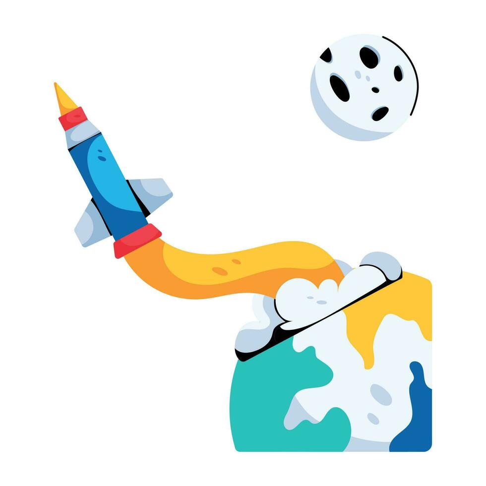 Trendy Missile Launch vector