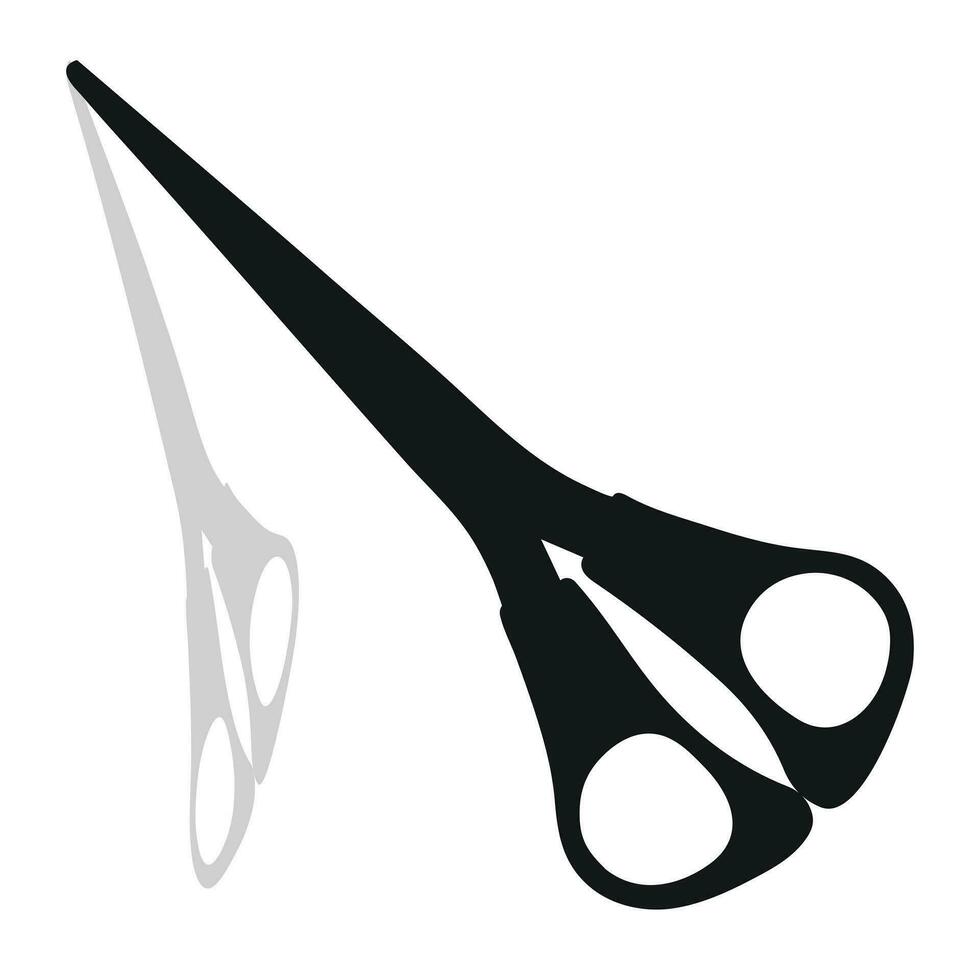 Black silhouette image of scissors. Stationery, pocket, kitchen, manicure, surgery, hairdressers, tailor, garden, household vector